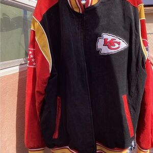 VINTAGE Kansas City Chiefs Suede leather varsity jacket